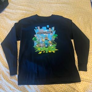 Kids Minecraft Official Long Sleeve Shirt - Black